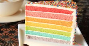 Pastel Arcoiris en capas, ¡ideal para fiestas infantiles!